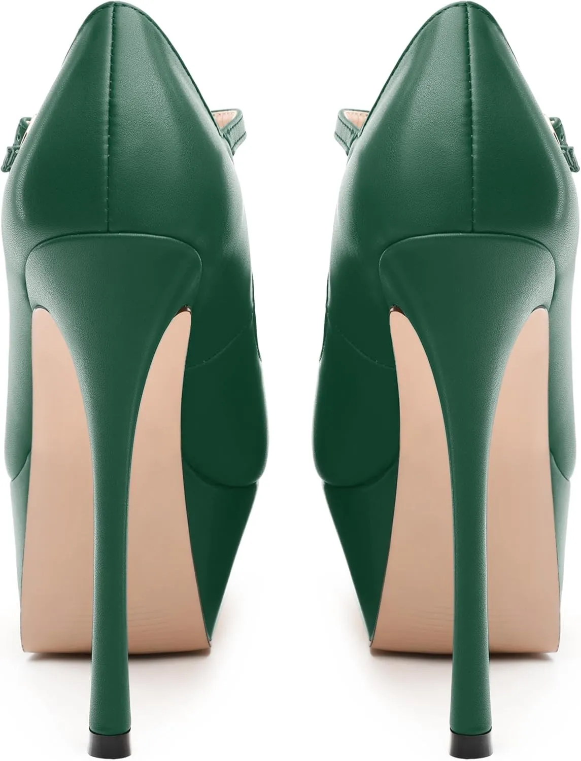 MODENCOCO Women's Platform Mary Jane Pumps High Heel Stiletto Pointed Toe Heels Ankle Strap Sexy Party Prom Dress Shoes