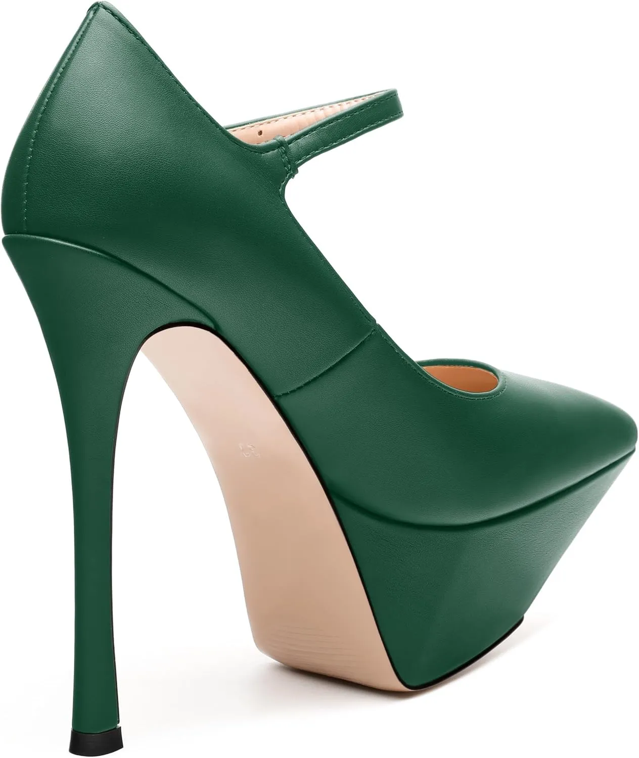 MODENCOCO Women's Platform Mary Jane Pumps High Heel Stiletto Pointed Toe Heels Ankle Strap Sexy Party Prom Dress Shoes
