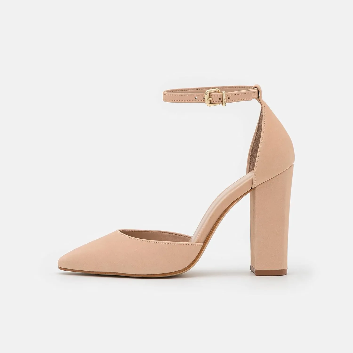 MOOMMO Women Pointed Toe Chunky Pumps Ankle Strap High Heel Summer Sandals 4 Inch Block Heel Crocodile Pattern Closed Toe Buckle Fashion Wedding Office Dress Comfortable Shoes Size 4-13 M US