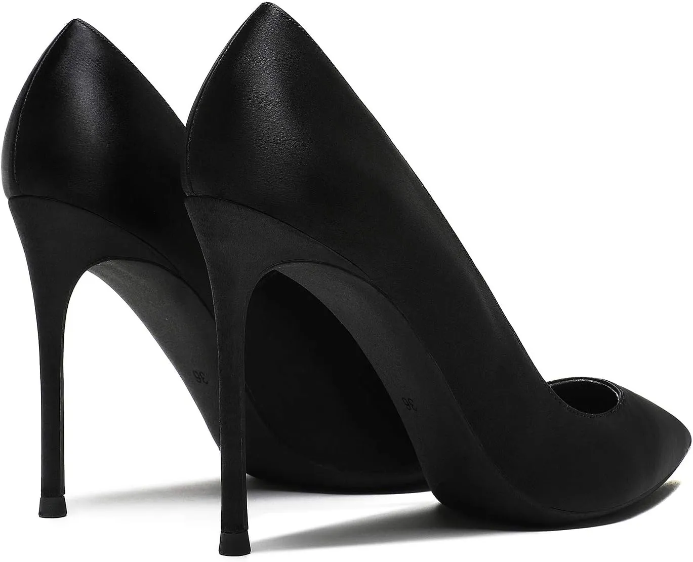 MOOMMO Women Satin High Heel Pumps Pointed Toe Sexy Stilettos 4 inch Slip On Formal Dress Shoes for Ladies Wedding Party Evening Work 4-13 M US