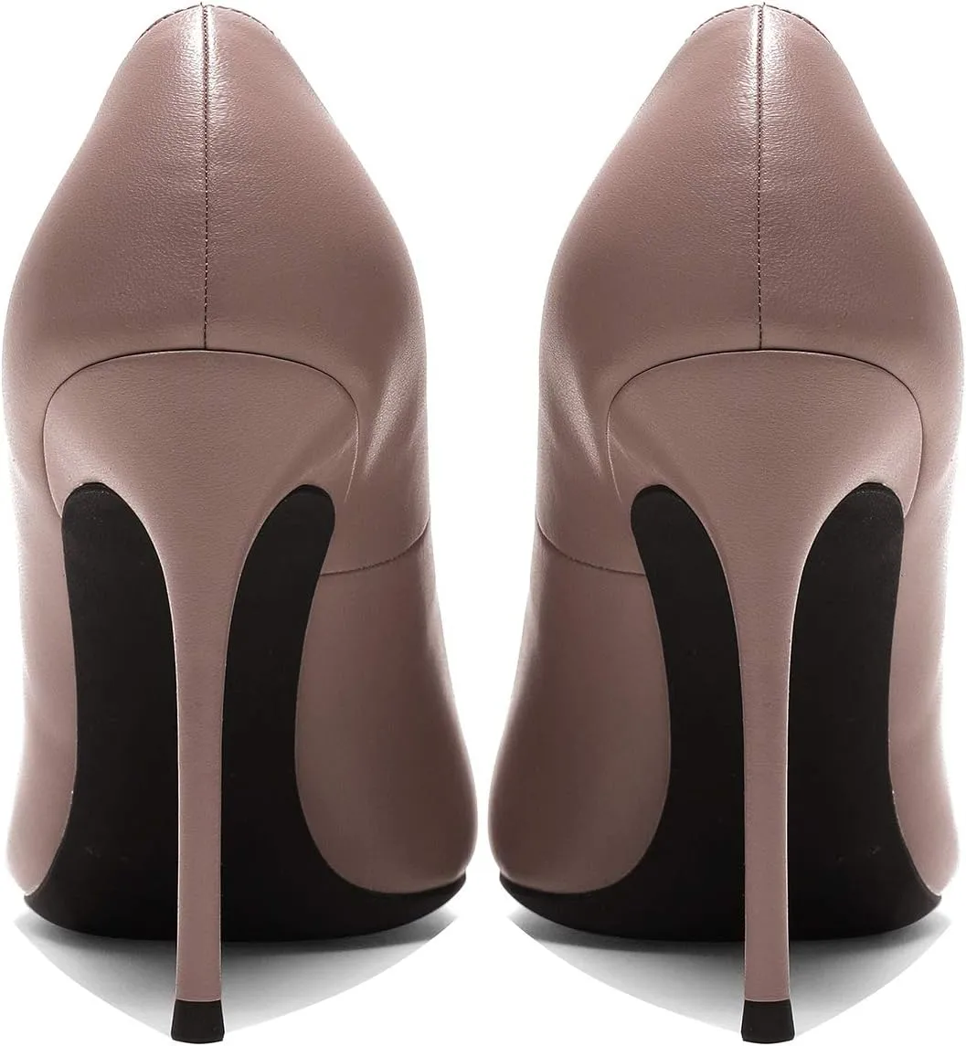 MOOMMO Women Satin High Heel Pumps Pointed Toe Sexy Stilettos 4 inch Slip On Formal Dress Shoes for Ladies Wedding Party Evening Work 4-13 M US