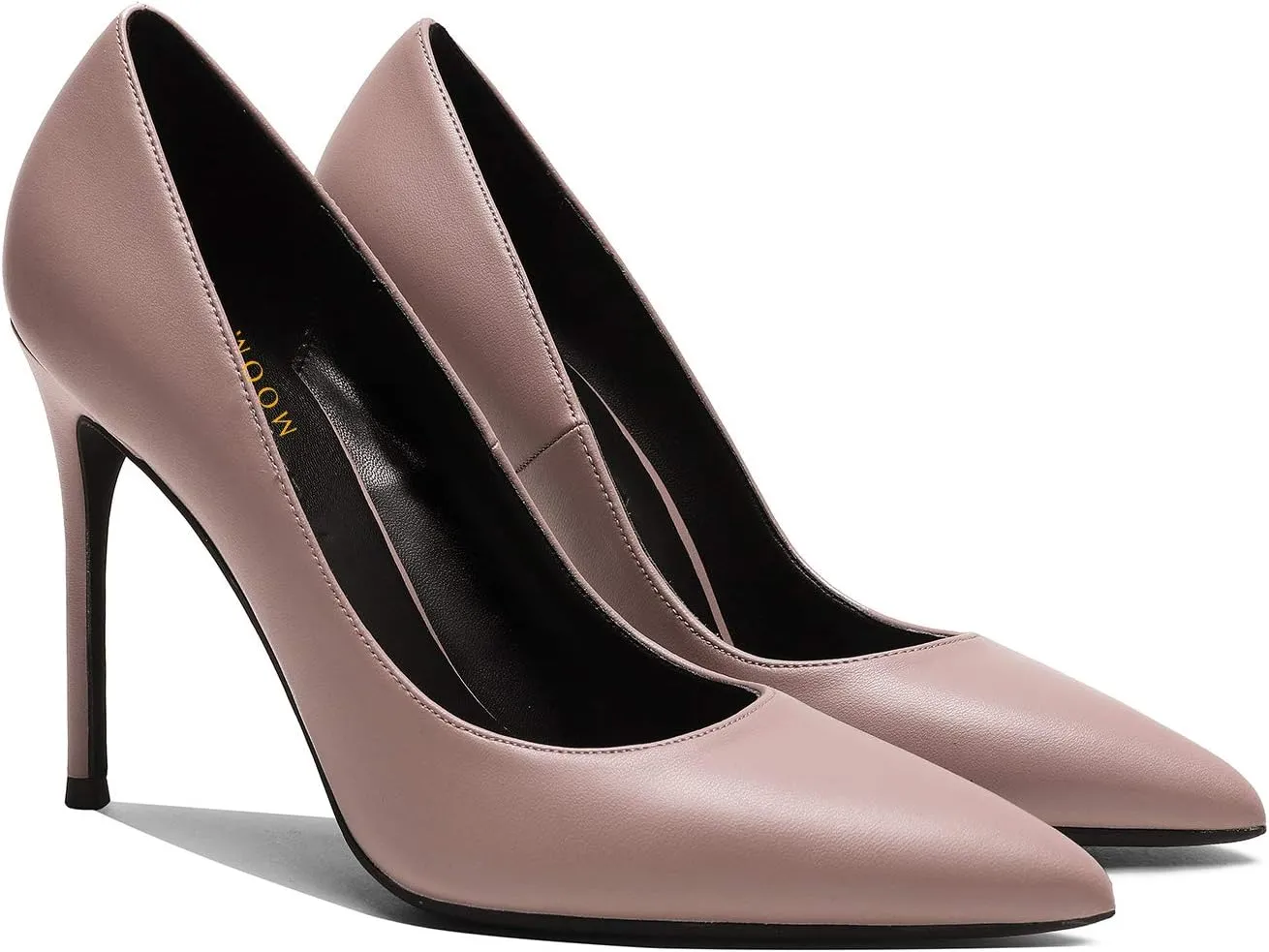 MOOMMO Women Satin High Heel Pumps Pointed Toe Sexy Stilettos 4 inch Slip On Formal Dress Shoes for Ladies Wedding Party Evening Work 4-13 M US