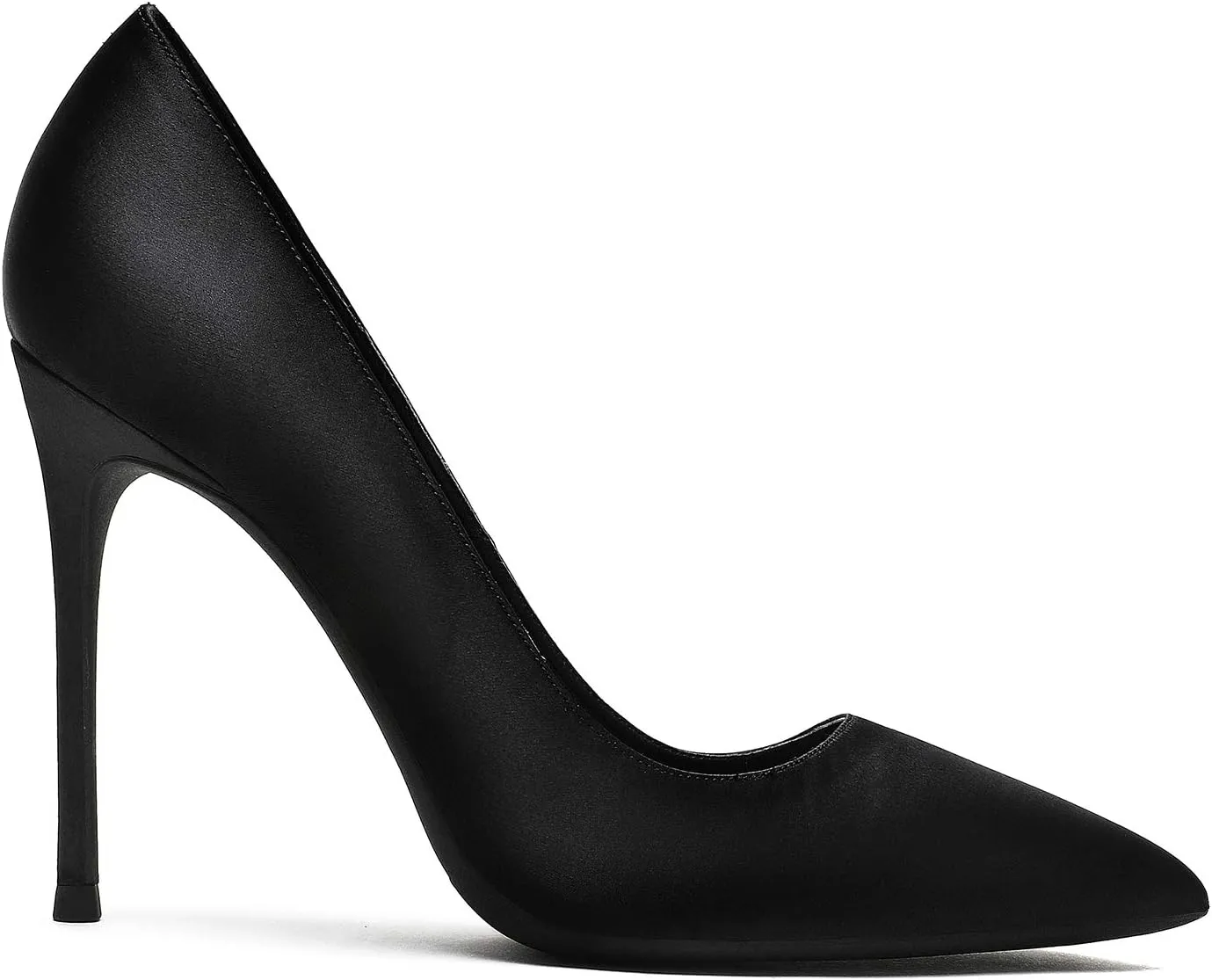 MOOMMO Women Satin High Heel Pumps Pointed Toe Sexy Stilettos 4 inch Slip On Formal Dress Shoes for Ladies Wedding Party Evening Work 4-13 M US