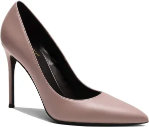 MOOMMO Women Satin High Heel Pumps Pointed Toe Sexy Stilettos 4 inch Slip On Formal Dress Shoes for Ladies Wedding Party Evening Work 4-13 M US