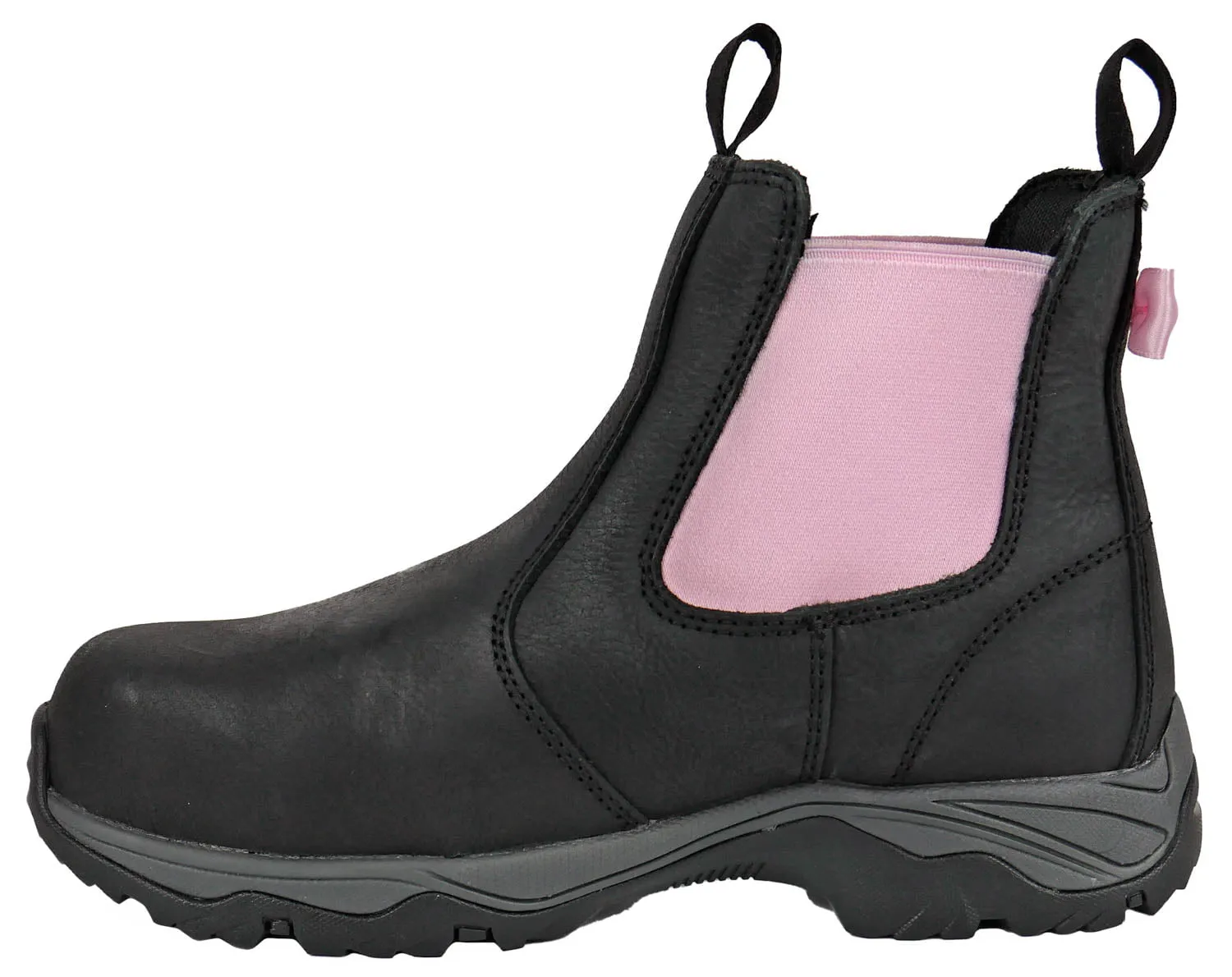 Moxie Trades Womens Angel Comp Toe Chelsea Black Leather Work Boots