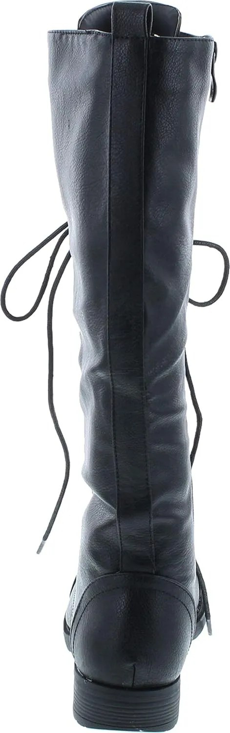 Nature Breeze Madge 02Kh Womens Knee High Lace Up Combat Boots
