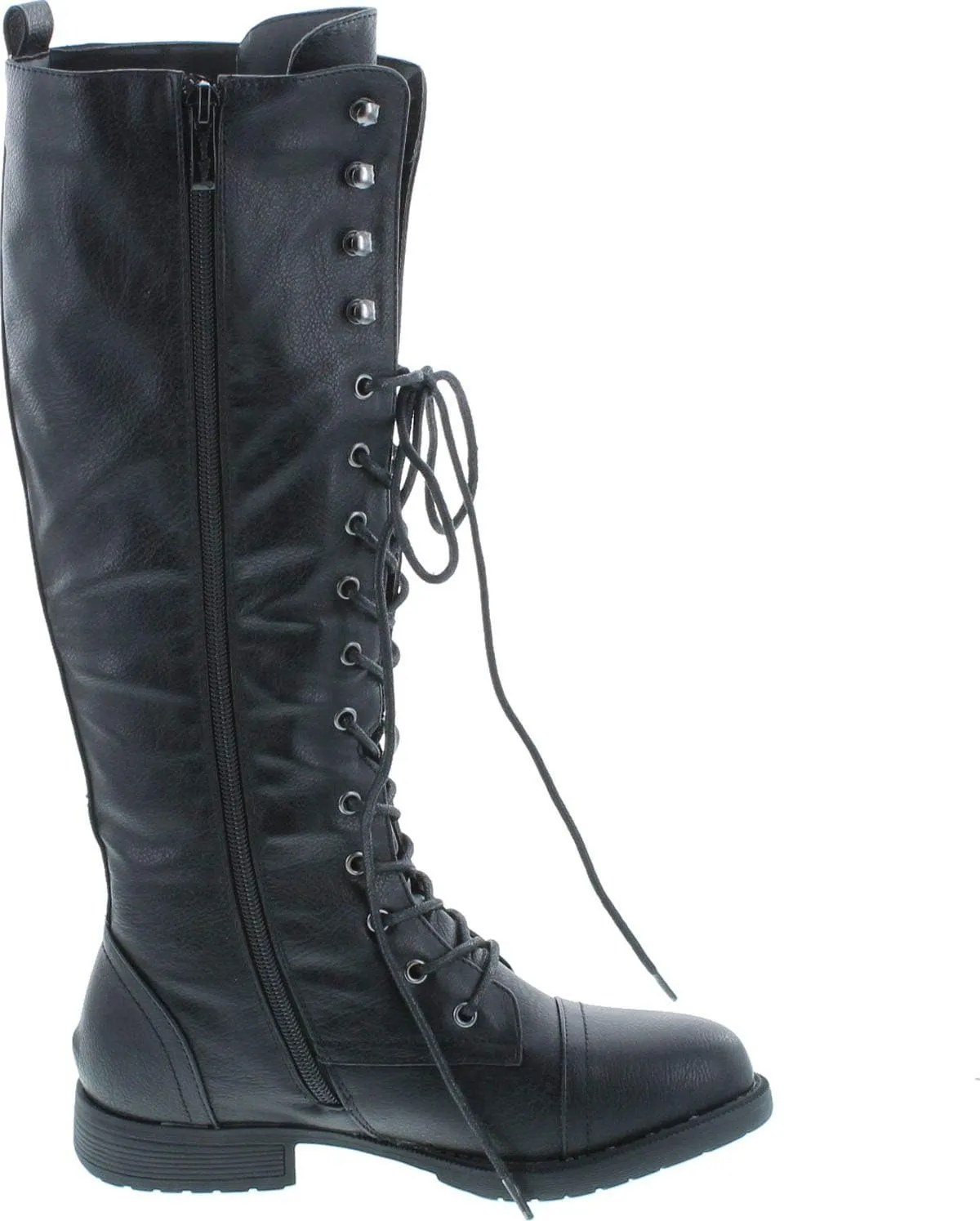 Nature Breeze Madge 02Kh Womens Knee High Lace Up Combat Boots