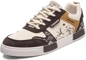 NCNDB Men's Leather Skateboard Walking Shoes Fashion Anime Casual Sneaker