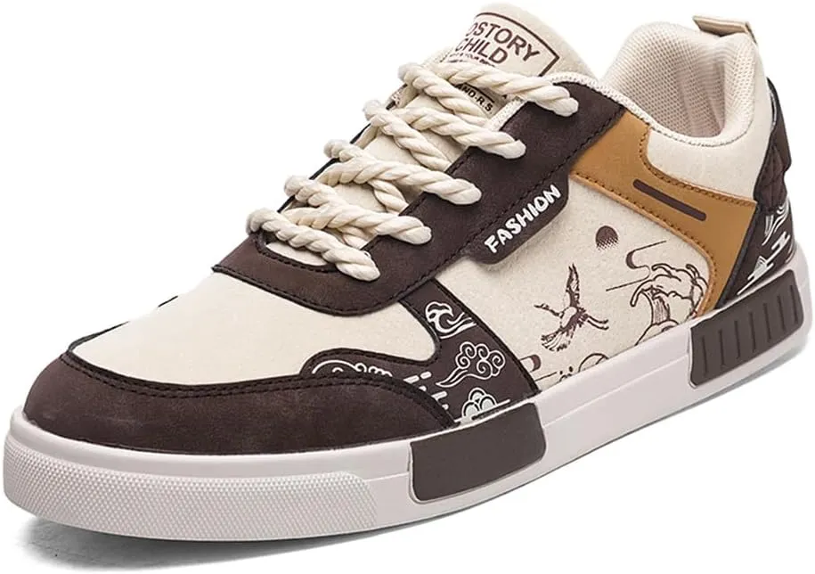 NCNDB Men's Leather Skateboard Walking Shoes Fashion Anime Casual Sneaker
