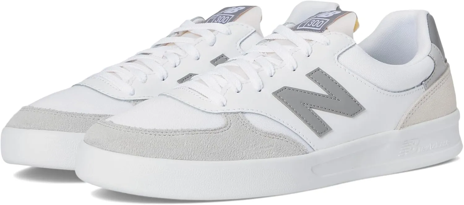 New Balance Men's 300 V3 Court Sneaker, White/Slate Grey/0, 15 Wide