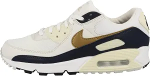 Nike Air Max 90 Next Nature Women's Shoes (HF3444-100, White/Obsidian/Coconut Milk/Metallic Gold) Size 7.5