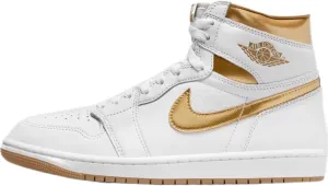 Nike Jordan Women's 1 Retro High OG White/Metallic Gold (FD2956 107) - Size: 8