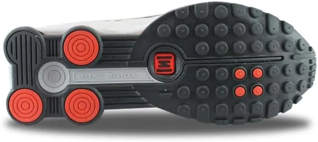 Nike Shox R4 Men's Shoes (HQ1988-002, Metallic Silver/Black/Picante Red/Metallic Silver)