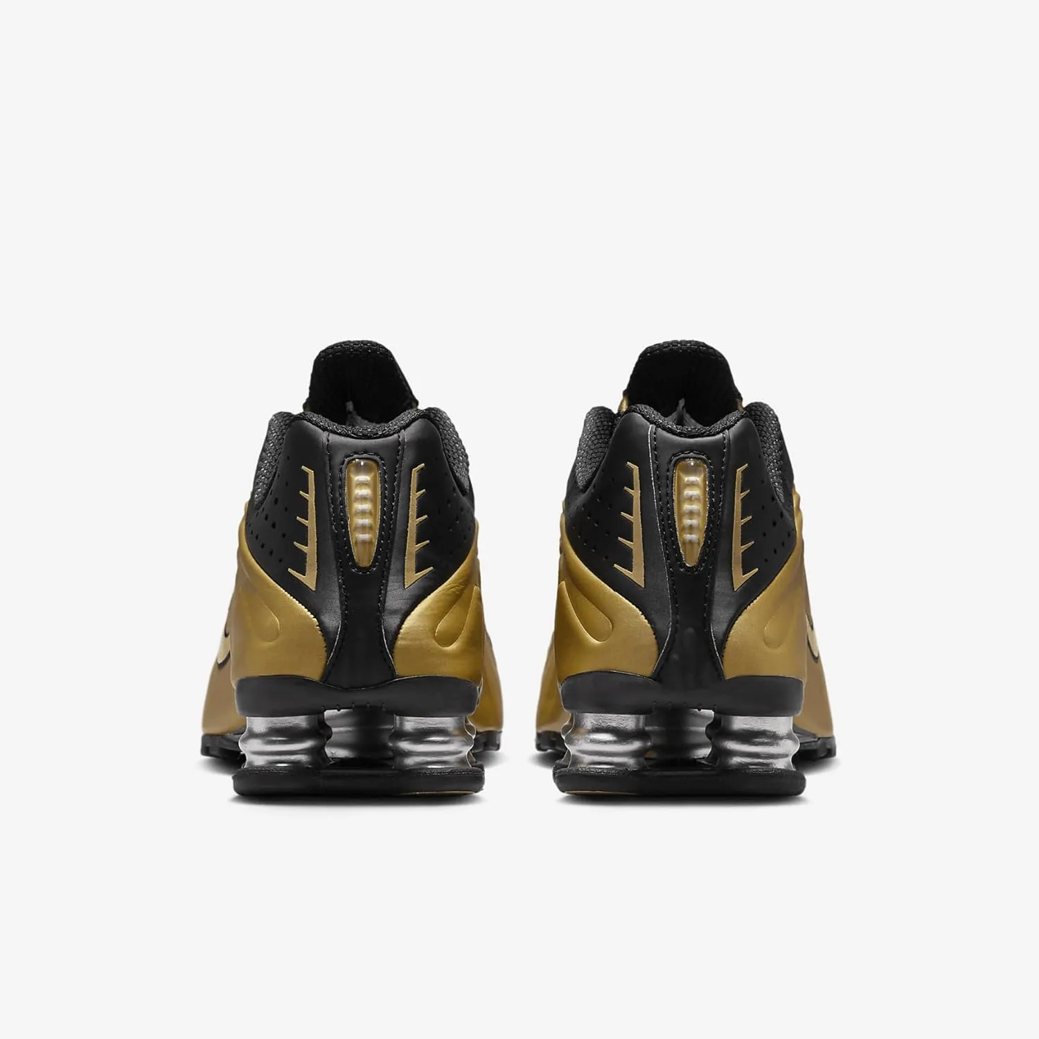 Nike Shox R4 Women's Shoes (AR3565-005, Black/Metallic Silver/Metallic Gold)