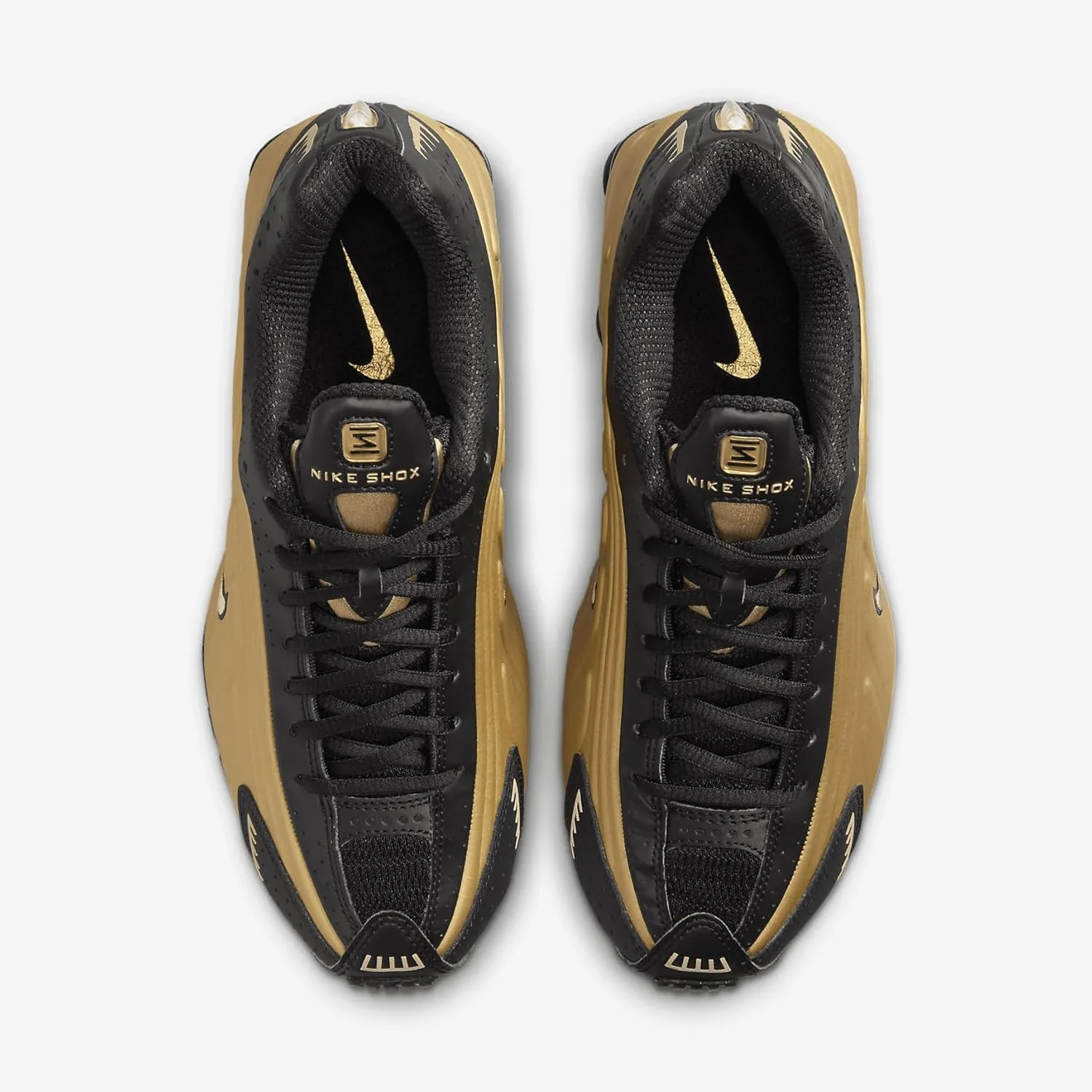 Nike Shox R4 Women's Shoes (AR3565-005, Black/Metallic Silver/Metallic Gold)