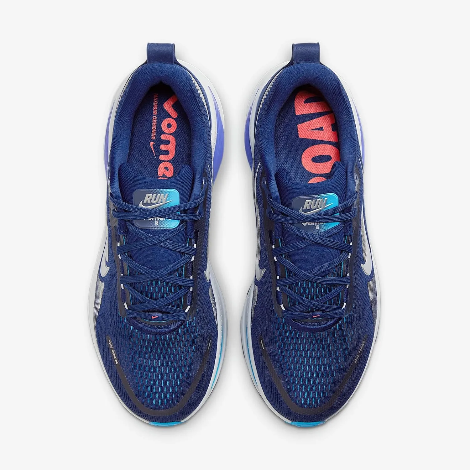 Nike Vomero 18 Men's Road Running Shoes (Blue Void/Blue Lightning/Bright Crimson/Metallic Silver)