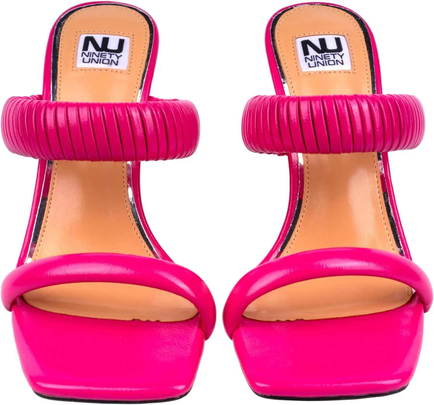 Ninety Union Raddle Metallic Heel Pleaded Two Band Slide