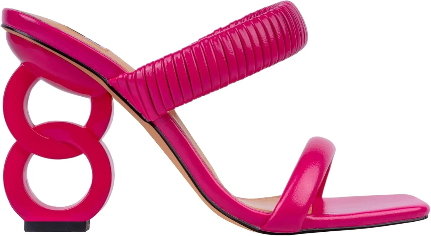 Ninety Union Raddle Metallic Heel Pleaded Two Band Slide