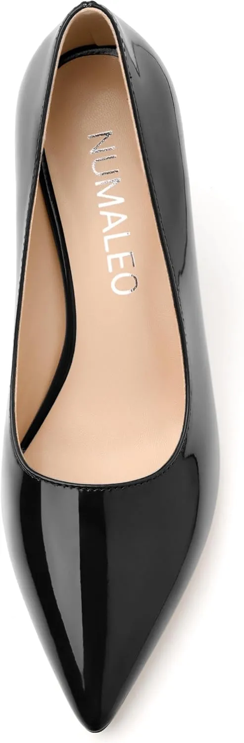 NUMALEO Women's Pumps Pointed Toe Heels Closed Toe High Heels Stiletto Comfortable Business Heels 3 Inch Wedding Party Dress Shoes