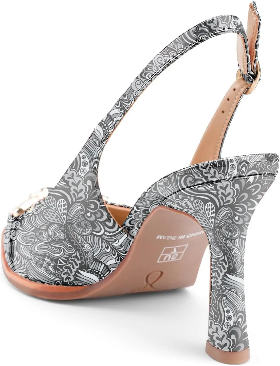 Oh Mispares Slingback Heels for Women Pointy Toe Stiletto High Heel Pumps Slip On Patent Leather Summer Wedding Party Dress Shoes