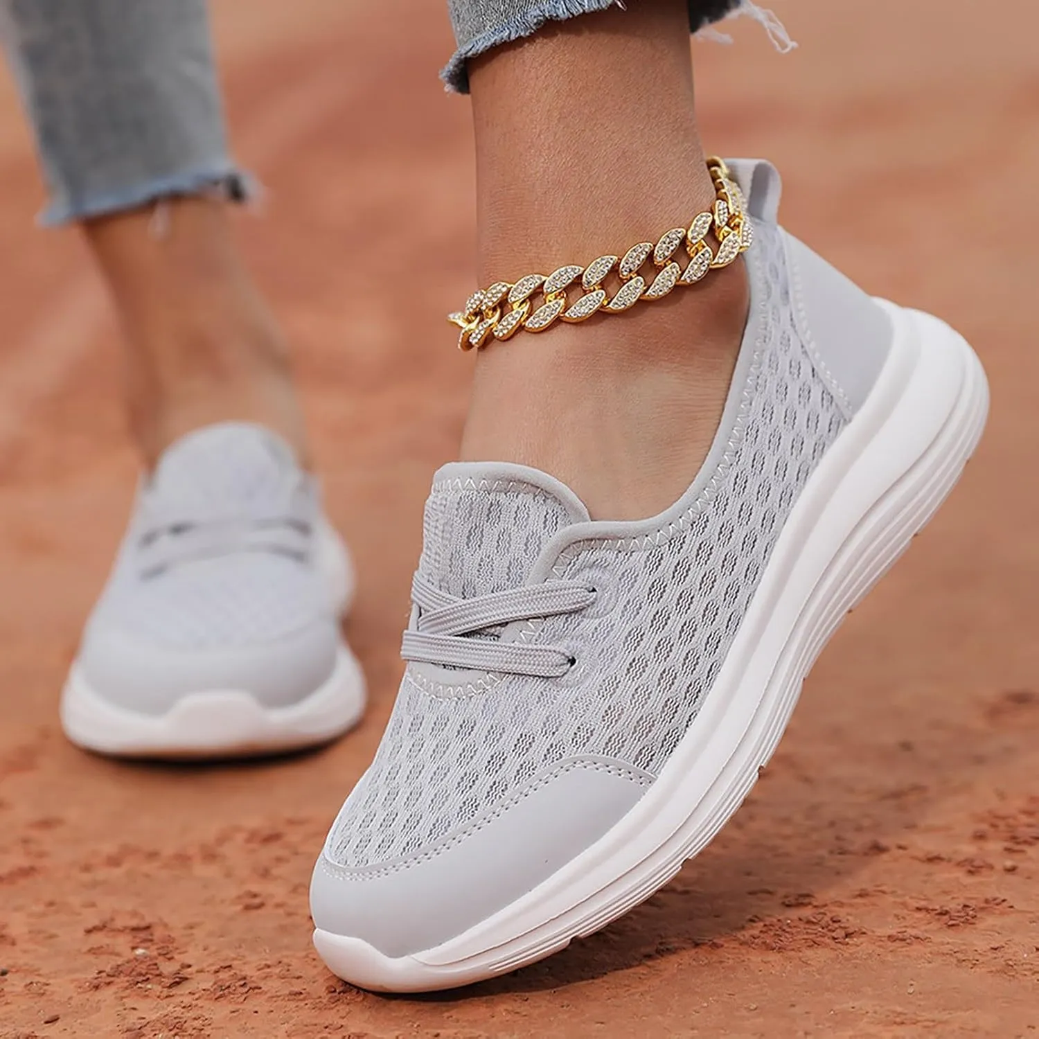 Older Womens Walking Shoes Walking Sneakers Comfort Mesh Breathable Casual Fashion Gym Lightweight Tennis Sport
