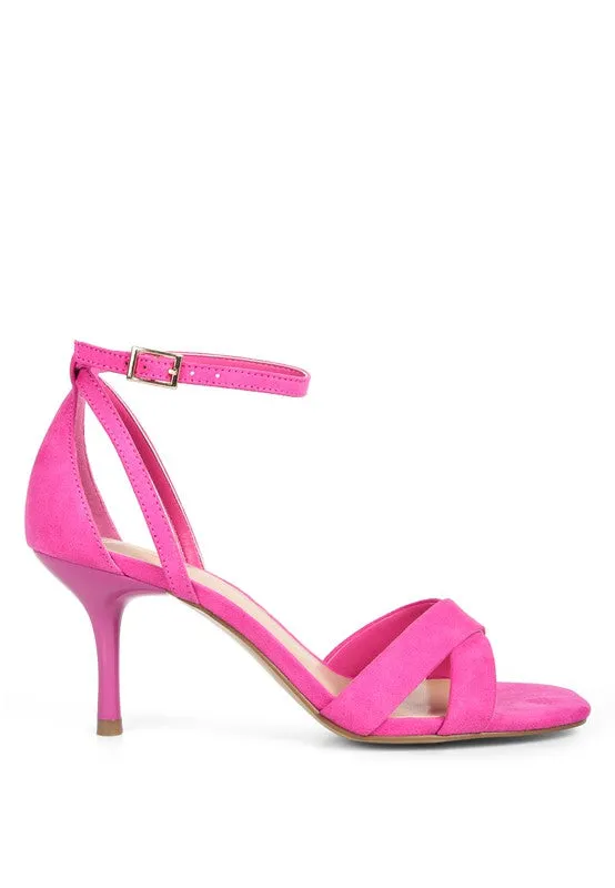 Oraiku Faux Suede Cross Strap Heels