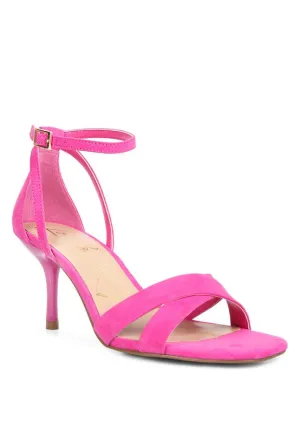 Oraiku Faux Suede Cross Strap Heels