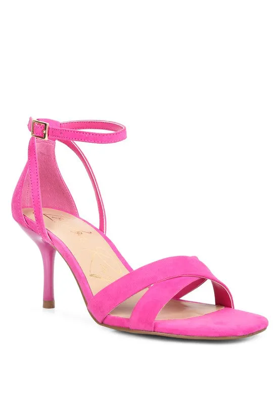 Oraiku Faux Suede Cross Strap Heels
