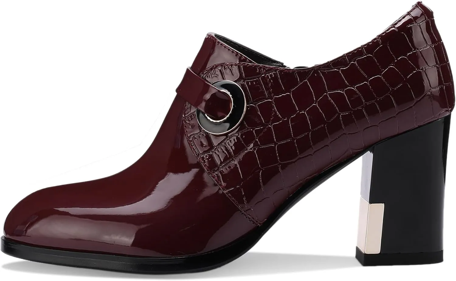 Patent Leather Ankle Boots for Women Chunky Block Extra Wide Booties Botas Para Mujer High Heels Dress Warm Lined Classic Ladies Comfortable Fashion Dressy 3 Inch Boot