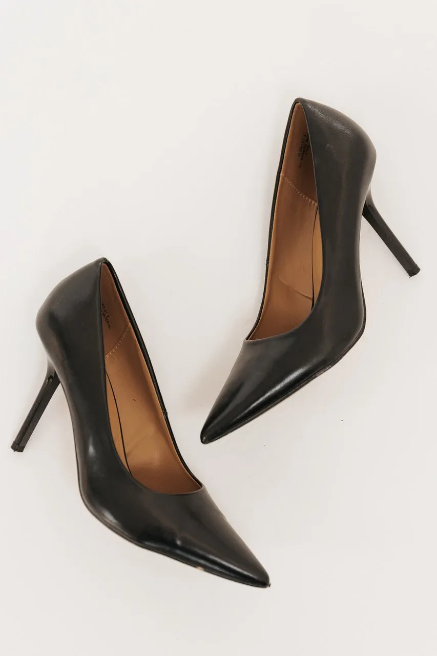 Payton Black Pointed Toe Stiletto Heels - FINAL SALE