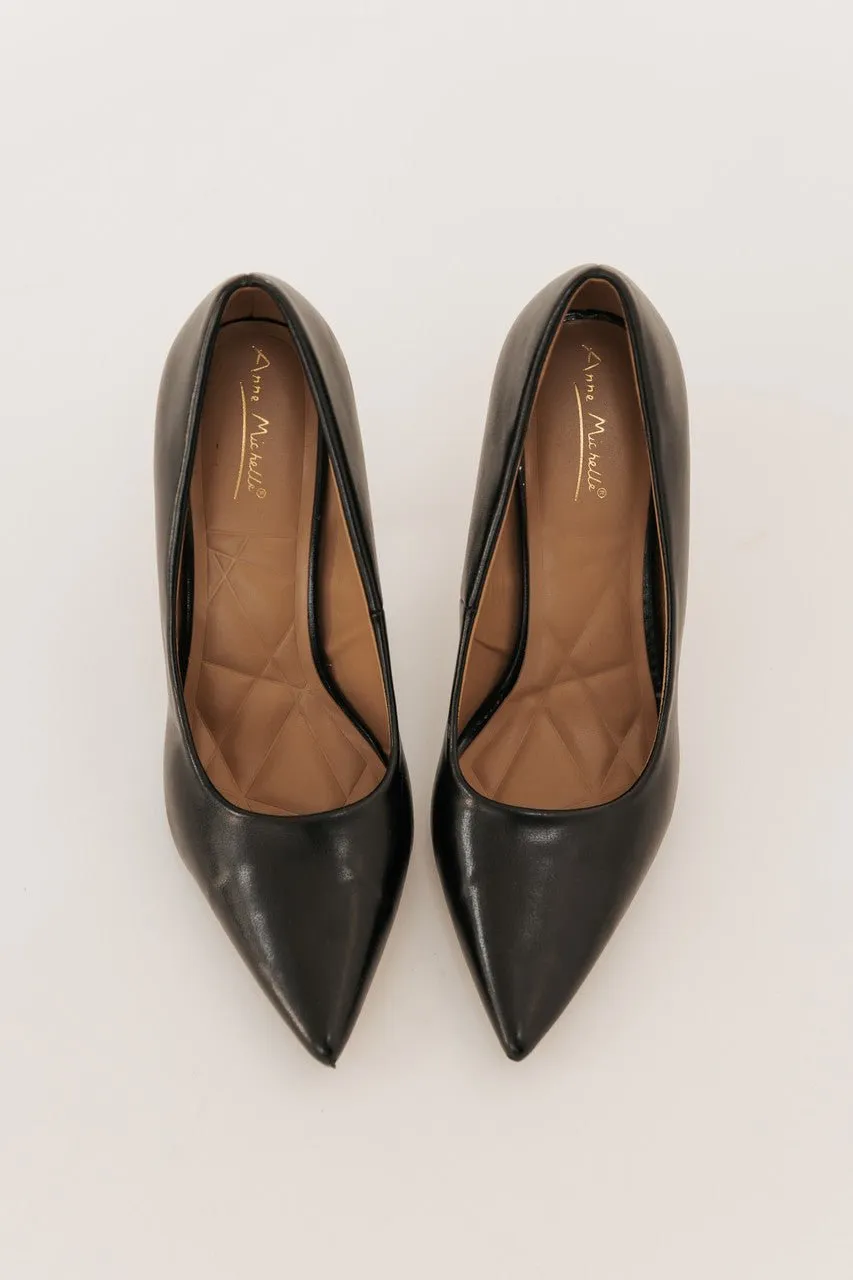 Payton Black Pointed Toe Stiletto Heels - FINAL SALE