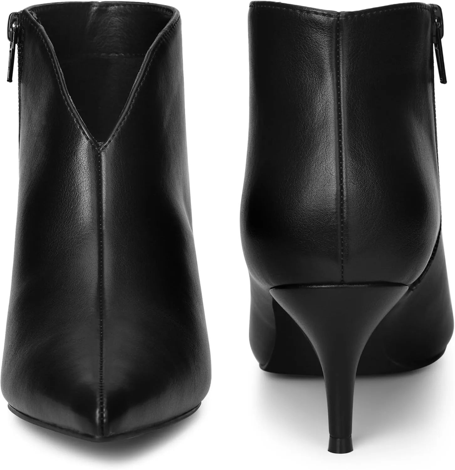 Perphy Pointed Toe V Cutout Stiletto Heel Ankle Booties for Women