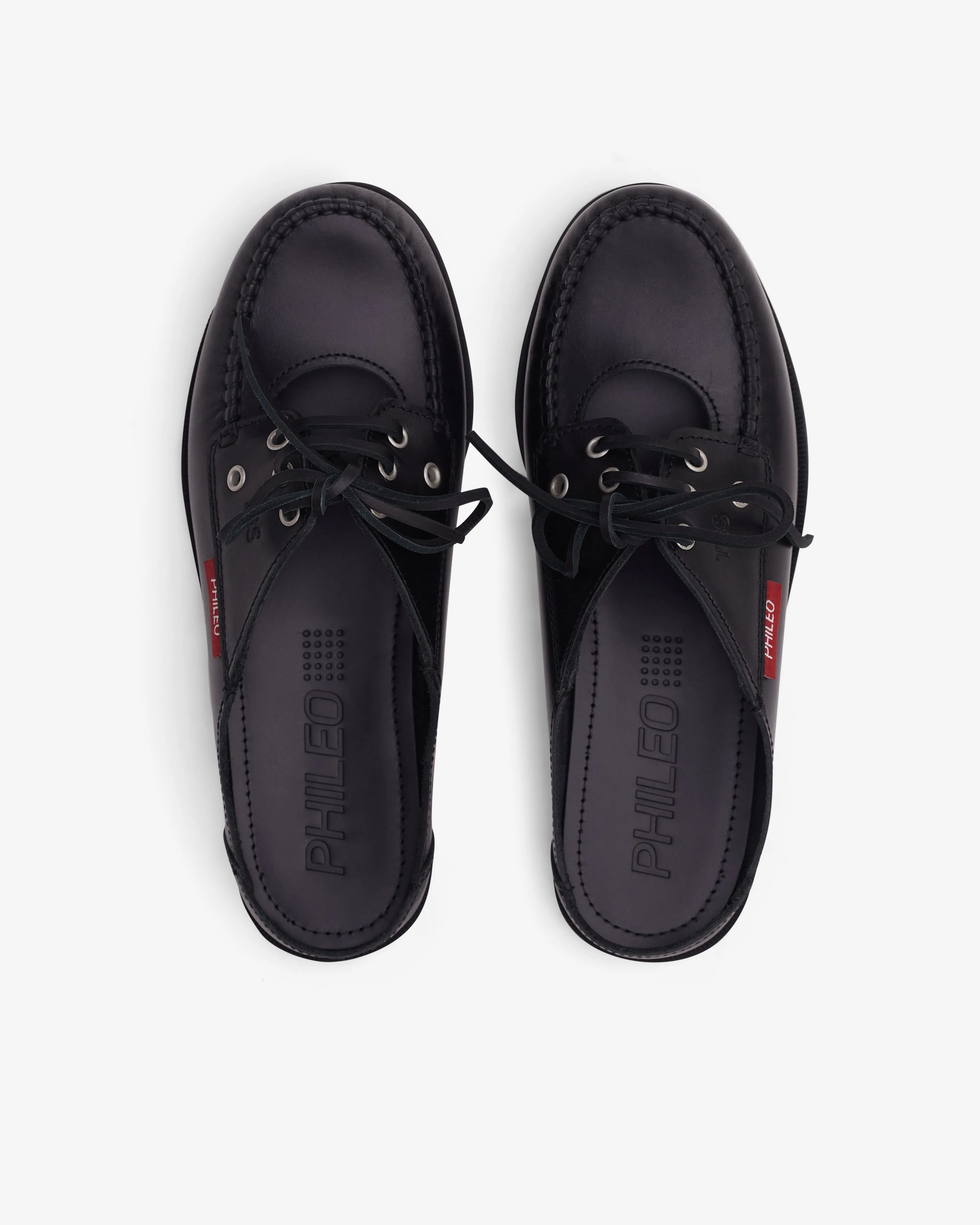 Phileo - Men's TBS Mule Boat Shoe - (Black)
