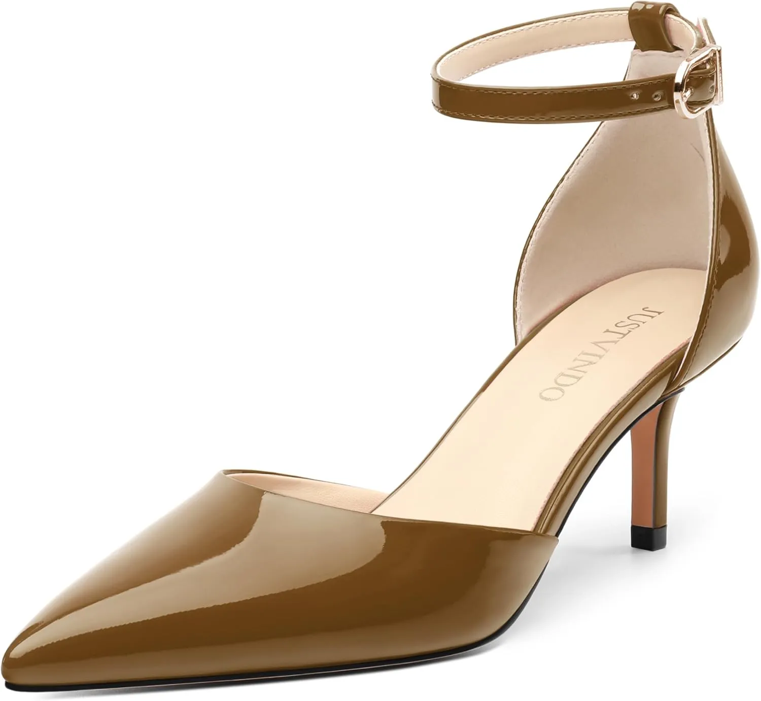 Pointed Closed Toe Heels for Women, Women's Ankle Strap Pumps, Wedding Party Office Business Dress Shoes