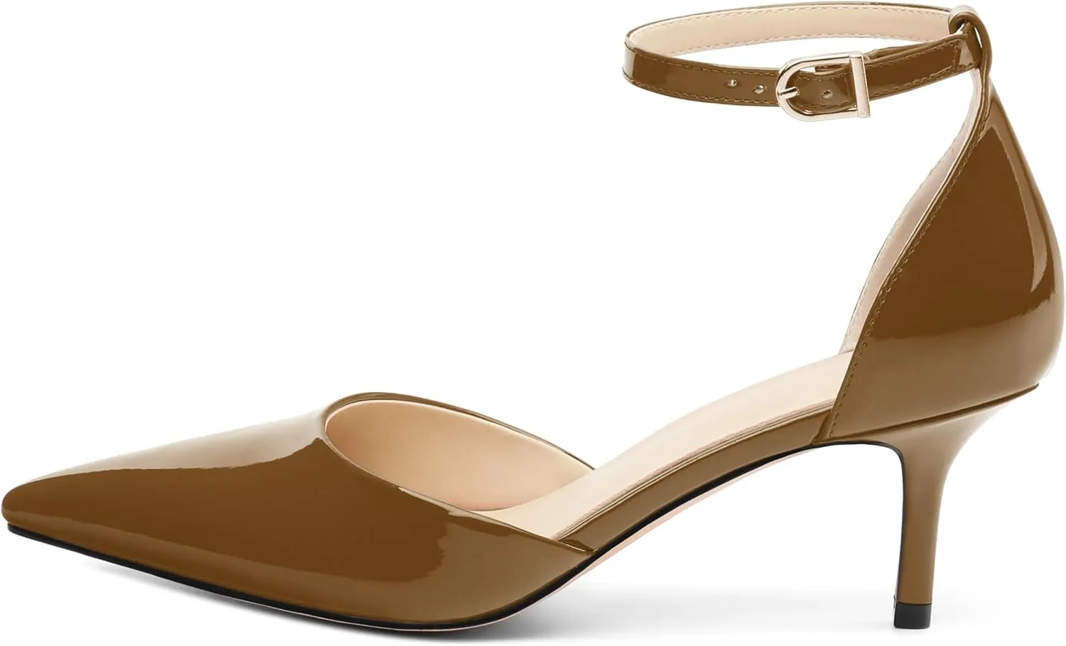 Pointed Closed Toe Heels for Women, Women's Ankle Strap Pumps, Wedding Party Office Business Dress Shoes