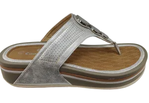 Propet Comfort Ladies Silver Toe Post Mule Sandal WW1634