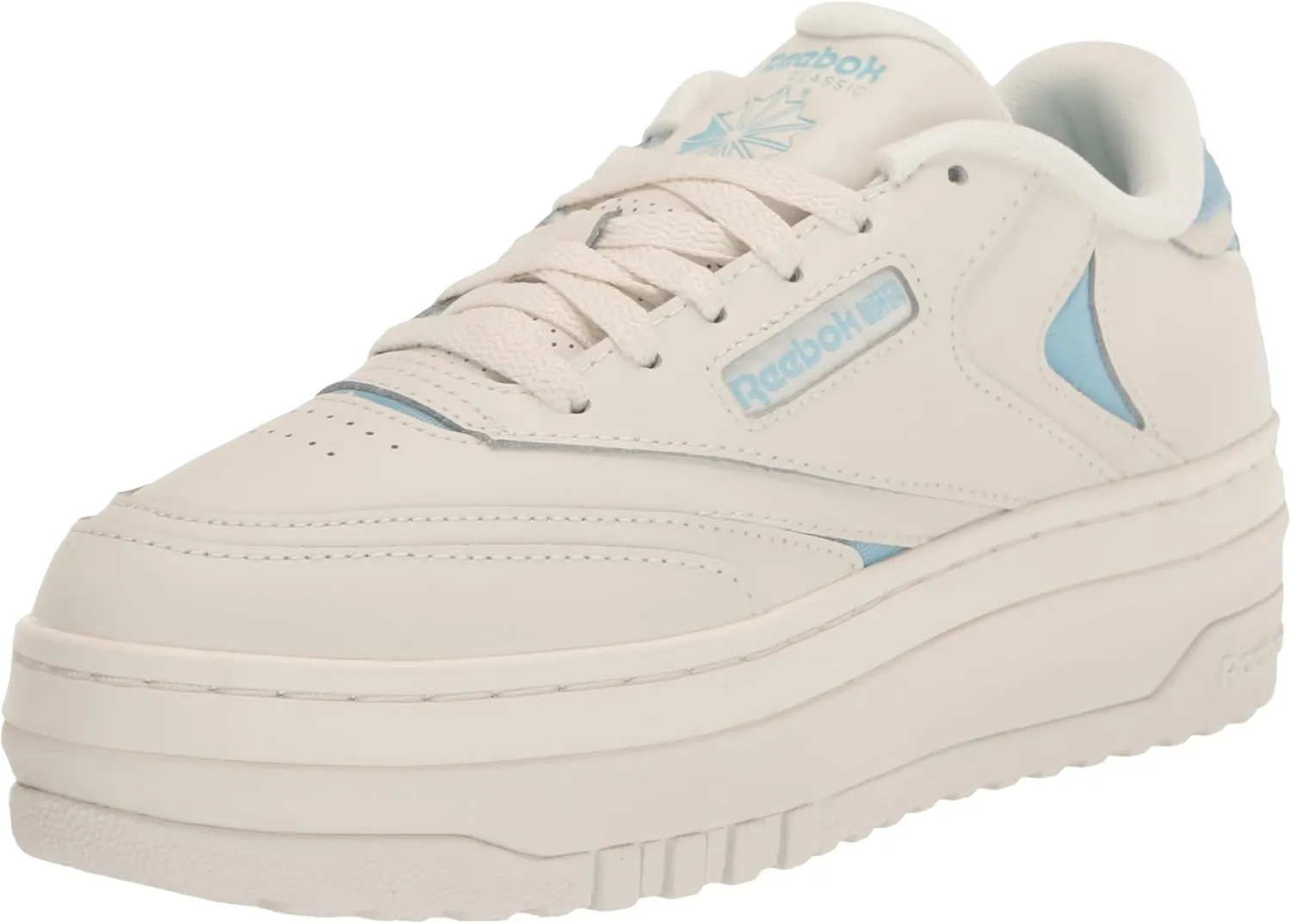 Reebok Women's Club C Extra Sneaker, Chalk/Blue Peak/Chalk, 8.5