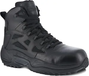 Reebok Womens Rapid Response Rb 6 Inch Electrical Composite Toe Work Safety Shoes Casual - Black