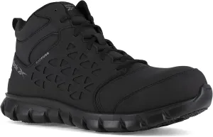 Reebok Work Mens Sublite Cushion Athletic Mid Cut Work Safety Shoes Casual - Black
