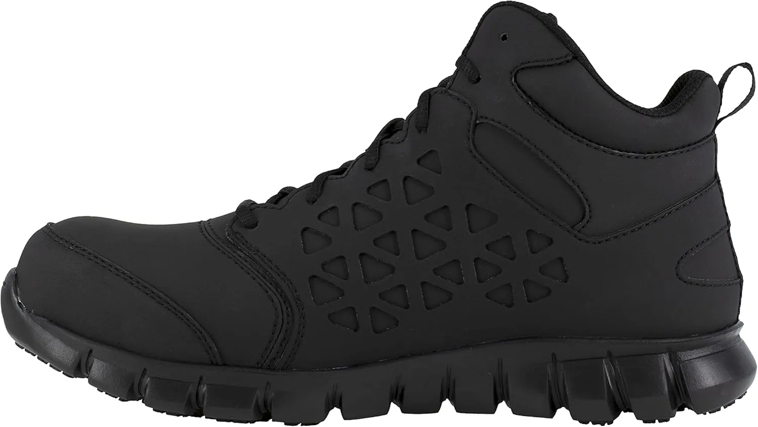Reebok Work Mens Sublite Cushion Athletic Mid Cut Work Safety Shoes Casual - Black