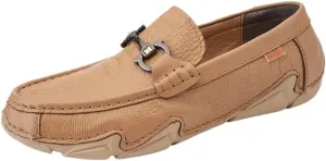 Round ToeFaux Crocodile Print Leather Loafers for Men Moccasins Comfortable Soft Bottom Casual