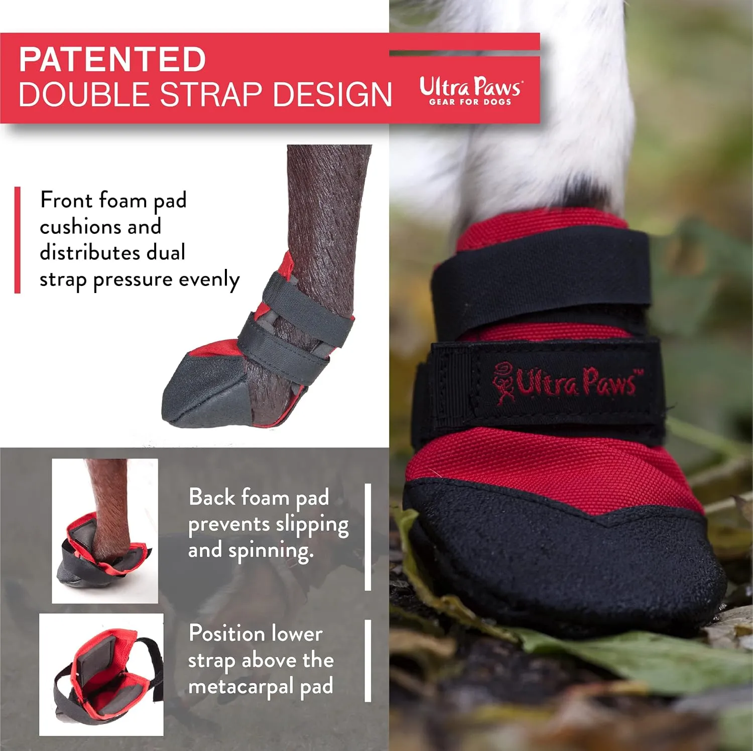 Rugged Dog Boots & Paw Protectors for Small, Medium and Large Dogs Black (Size 6)