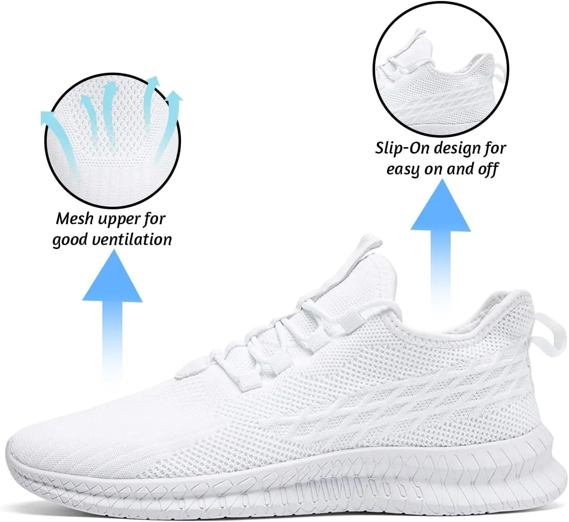 Running Shoes for Men Casual Slip on Tennis Walking Sneakers Lightweight Breathable Mesh Fashion Gym Athletic Sports Workout Shoes