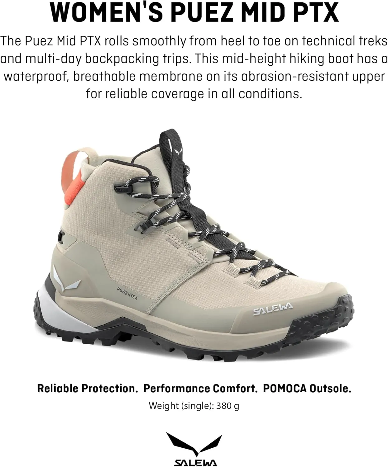Salewa Women's Puez 2 Mid Powertex Boots - Waterproof Hiking & Trekking Boot