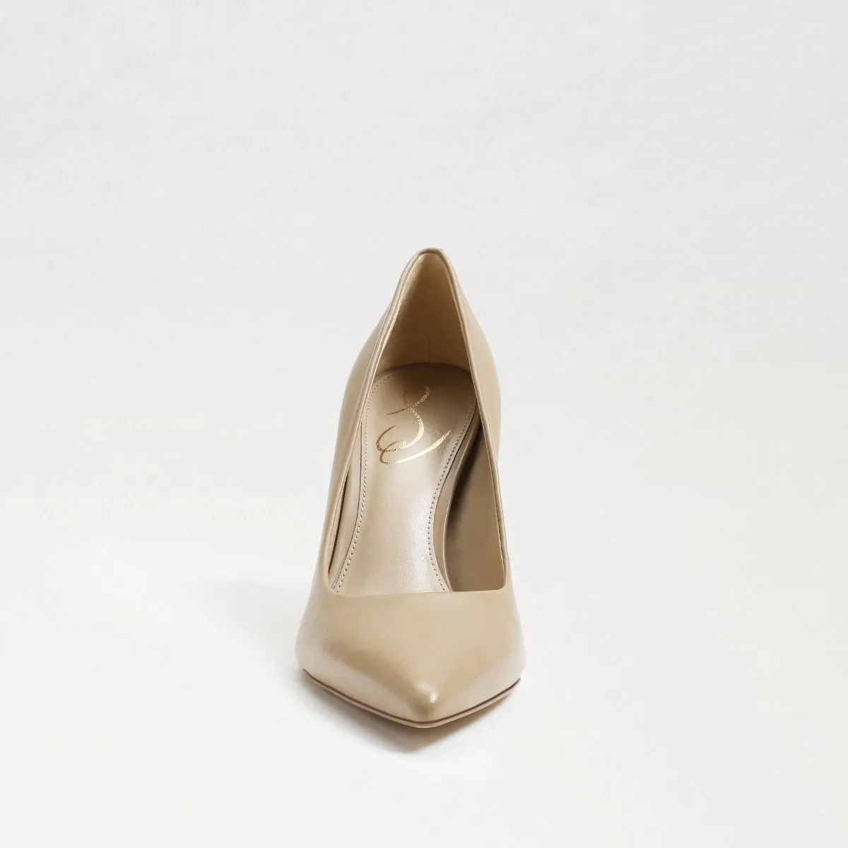 Sam Edelman Hazel Leather Pointed Toe Heel - Nude