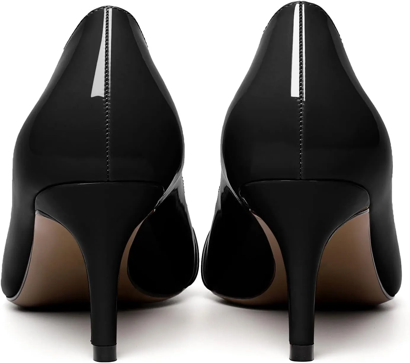SAMMITOP Women's Pointed Toe Mid Heels for Women Sexy Slip on Pumps Strap Closed Toe Heel with Pearl Wedding Party Dress Shoes