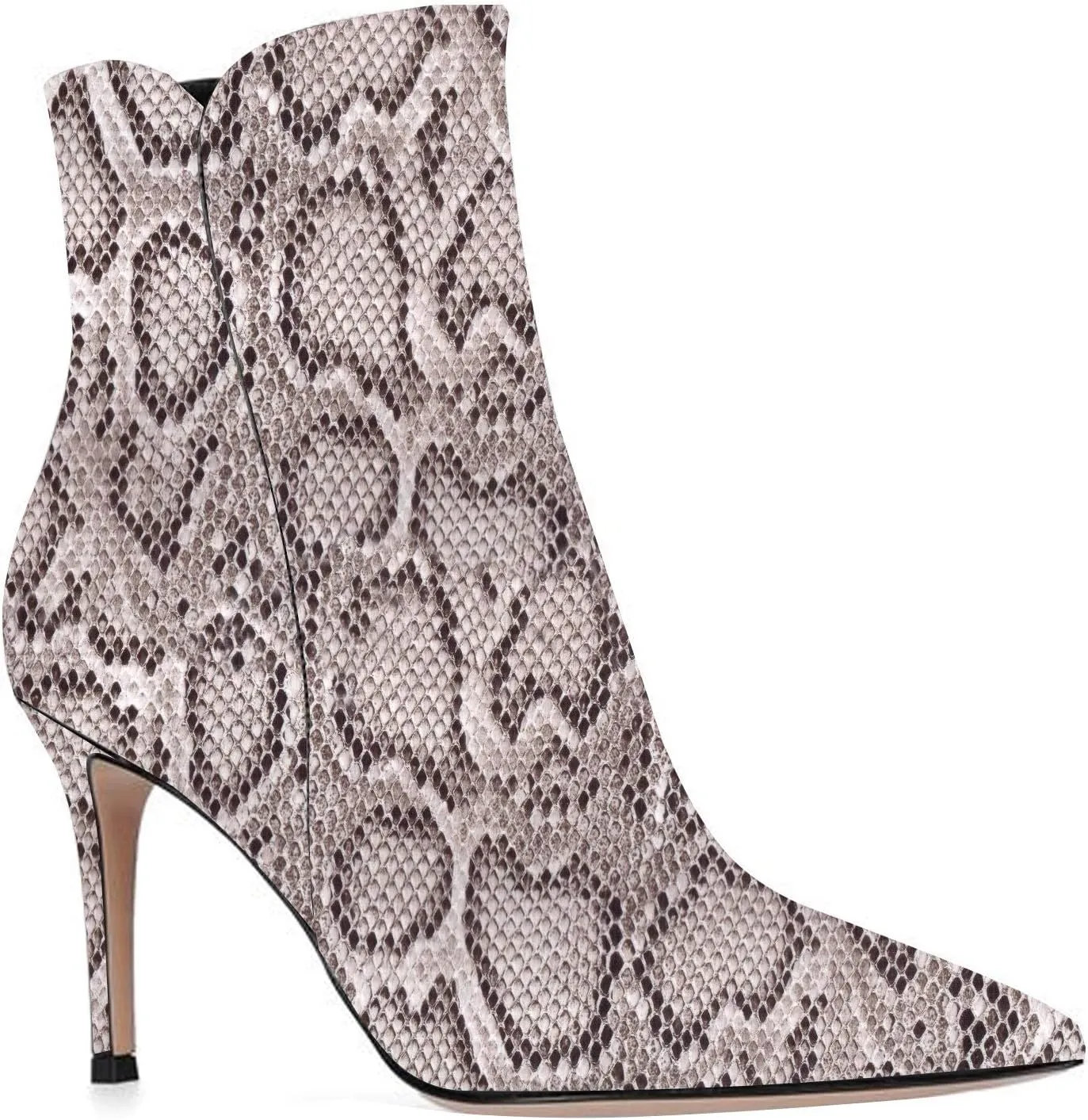 SAMMITOP Women's Stiletto Heel Ankle Booties Stiletto Heel Closed Toe Heeled Booties Lace Up Boots with Sexy Side Zipper Fashion Booties Fall Winter Shoes 3.5''