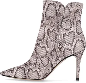 SAMMITOP Women's Stiletto Heel Ankle Booties Stiletto Heel Closed Toe Heeled Booties Lace Up Boots with Sexy Side Zipper Fashion Booties Fall Winter Shoes 3.5''