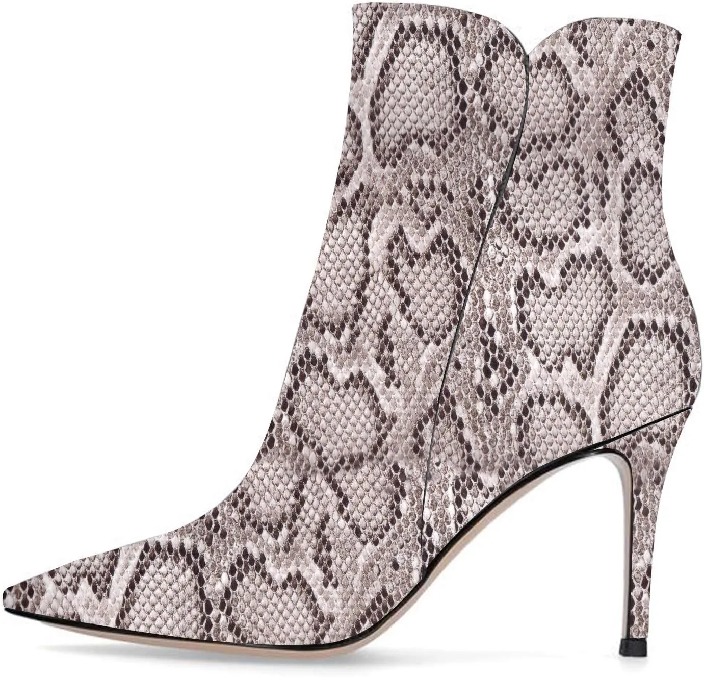 SAMMITOP Women's Stiletto Heel Ankle Booties Stiletto Heel Closed Toe Heeled Booties Lace Up Boots with Sexy Side Zipper Fashion Booties Fall Winter Shoes 3.5''