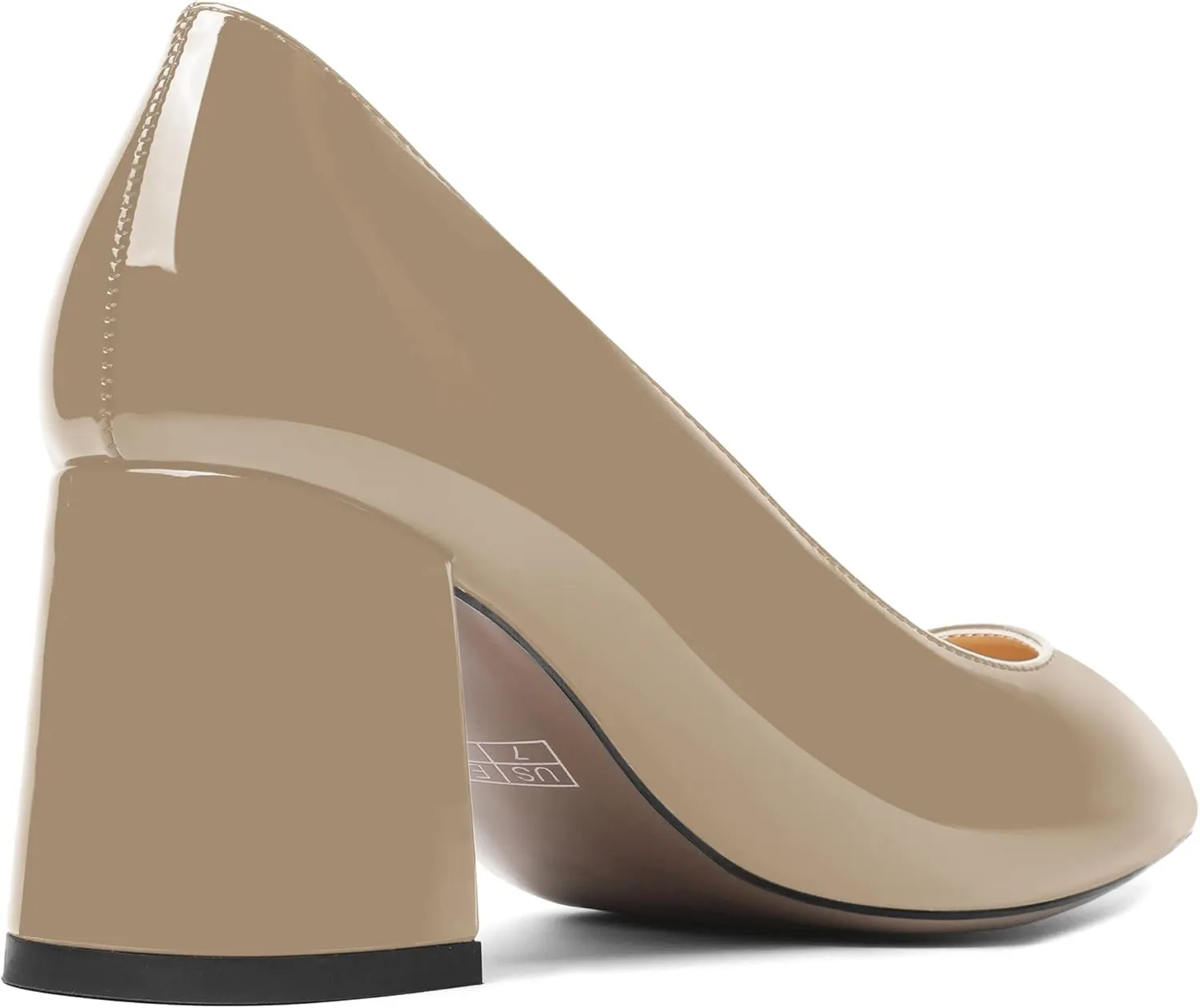 SHOWFOREST Womens Slip On Dress Pointed Toe Patent Evening Chunky Mid Heel Pumps Shoes 2.5 Inch